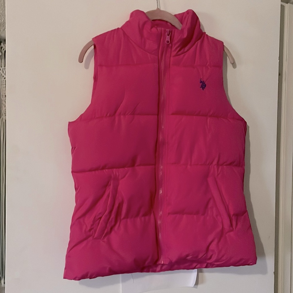 Hot pink puffer vest